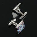 1 Pair Modern Square Flower pattern Cufflinks For Mens Shirt M4Q2