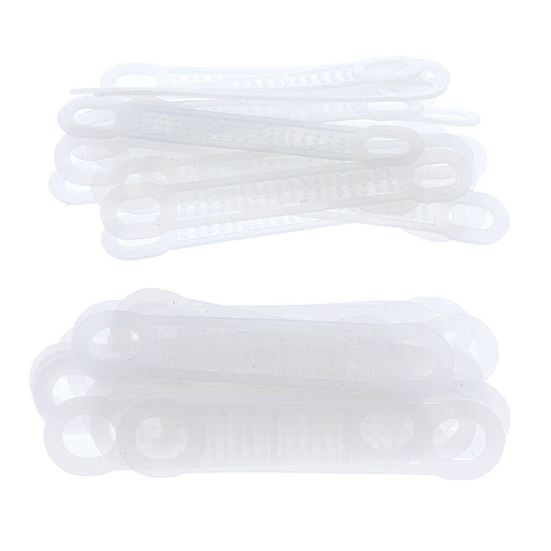 100 Pack Anti Slip Clear Rubber Clothes Hanger Grips Clothing Hanger Strips
