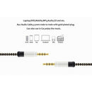 black 1.5 meter high-grade braided metal audio cable 3.5 mm AUX audio cable