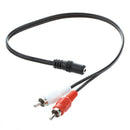 2 Pcs 3.5mm Female Stereo to 2 RCA Male AV Audio Aux Video Cable Cord Adapt