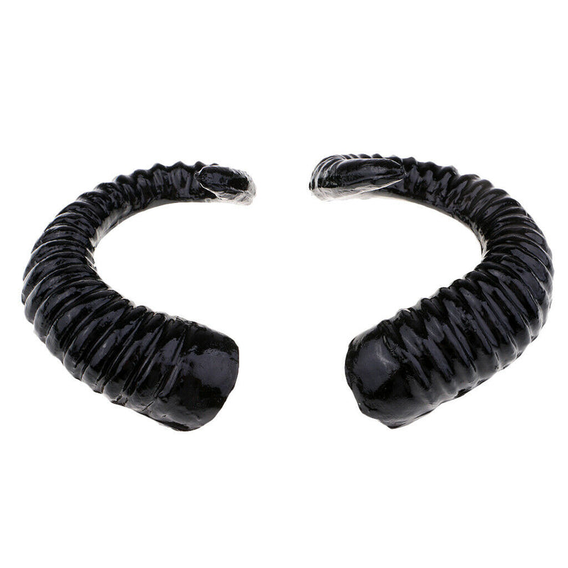2x Artificial Ram Horns Headband Halloween Witch Demon Costume Indie Gothic