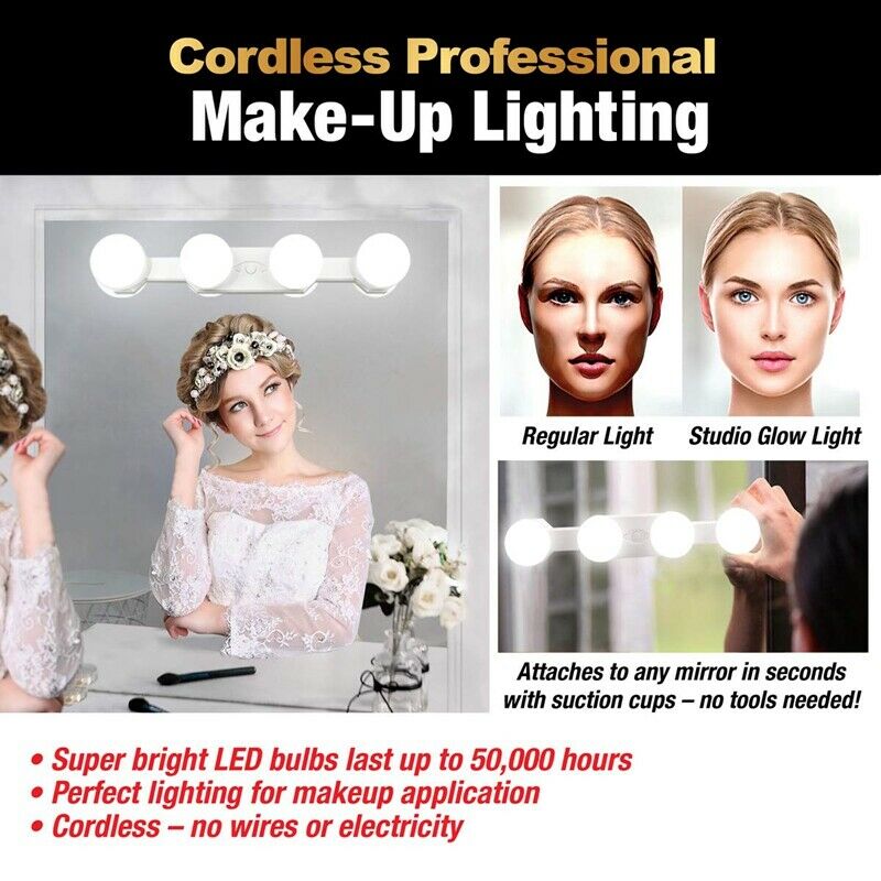 Portable Makeup Lights Cordless Rechargeable Professional LED Vanity Mirror H9I3