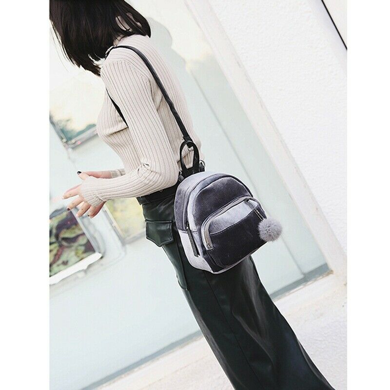 Backpack Women Fashion Small Mini Backpack Solid Women Girls Travel School  T3R9