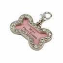 Dog Cat Kitten Puppy Rhinestone ID Name Tag Disc Bone Pet Identity Tag Shap L1W1