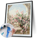 Painting By Numbers Kit DIY Window Flowers Canvas Oil Art Picture Craft