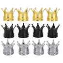 4Pcs Crown Shaped Wheel Tyre Tire Valve Stems Cover Screw Cap for Car Truck Bike