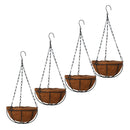 4Pcs Hanging Coconut Basket, Hanging Plant Pot Flower Holder, 10inch