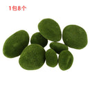 Deco moss stones 8 pieces 4-8 cm
