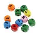 200pcs Wooden Alphabet Letters Loose Cube Beads for Beading Crafts 10mm