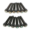 2 Set Of 6pcs Acoustic Guitar Bridge Pins Ebony Black W/ Shell / Dots