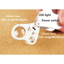 2 LED 30X 60X Glass Magnifying Magnifier Jeweler Eye Jewelry Loupe A