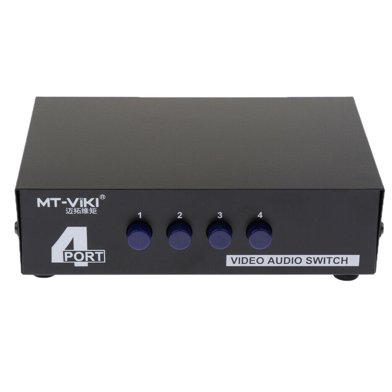 1 to 4 Port RCA Video Audio AV Switcher Selector 4-Way TV DVD Splitter Box -