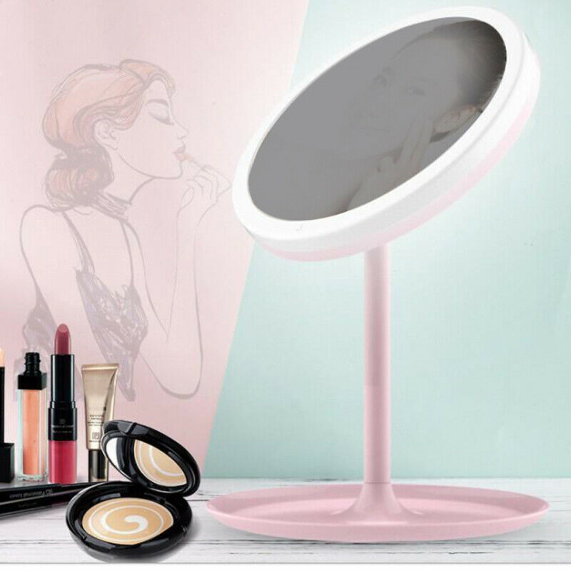 Dimmable LED Touch Makeup Mirror Tabletop Cosmetic Vanity light up Mirror White