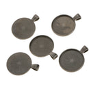 100pcs 25mm Round Base Setting Tray Pendant, Necklace Charms, Cabochon Comeo