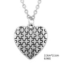 Puzzle Piece Jigsaw Heart Pendant Necklace Awareness Necklace Unisex Gift