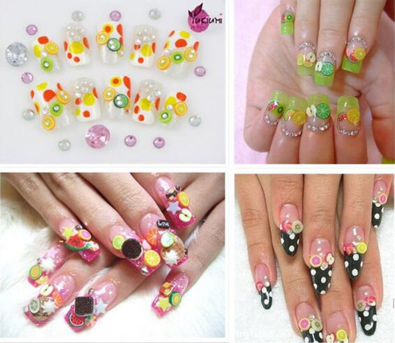 1200pcs Nail Art Tips Decoration Glitters Rhinestones Slice Wheel Mixed Manicure