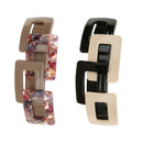 2Pcs French Barrette Leopard Print Hair Clip Bands Hair Accessories