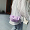 Women Cloud Shoulder Bag PU Day Clutch Solid Crossbody Handbag (Purple) A