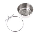 Parrot Feeding Cup Bird Food Dish Stainless Steel Parrot Feeder with Cage P