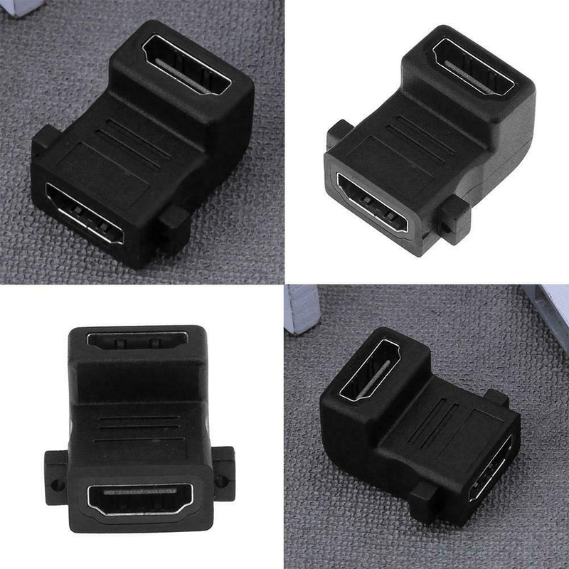 4Kx2K 2.0V HDMI Female To Female Adapter 90 Degree Port Connector Plug