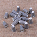20x Plastic Control Knob Insert Type 12mmDx19mmH 6mm D Shaft Grey