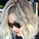 Women Short Wavy Bobo Human Hair Rose Net Wig Glueless M J6L5 Front Wigs Na M6Y7