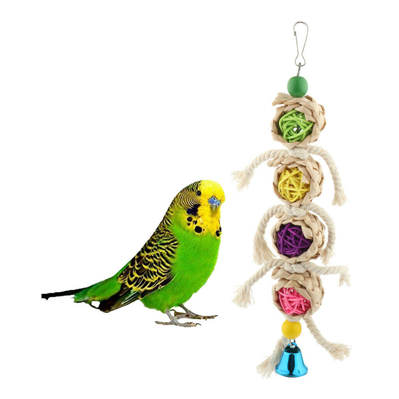 BirdS Swing Perches Toys Parrot Hanging Bell Pet Cage Toys for Cockatiels