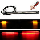 12V-Amber LED Motorcycle Tail Light Turn Signal Brake Running Flowing Strip Lamp