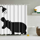 Shower Curtain Shower Hippo Bathroom Liner Fabric Sheer Panel with Hooks Set