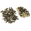 100 Sets Double Caps Studs Dome Rivets Leathercraft DIY Crafts 6x10mm Bronze
