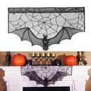 Halloween Decoration Lace Cobweb Bats Fireplace Valances Covers Black Spide