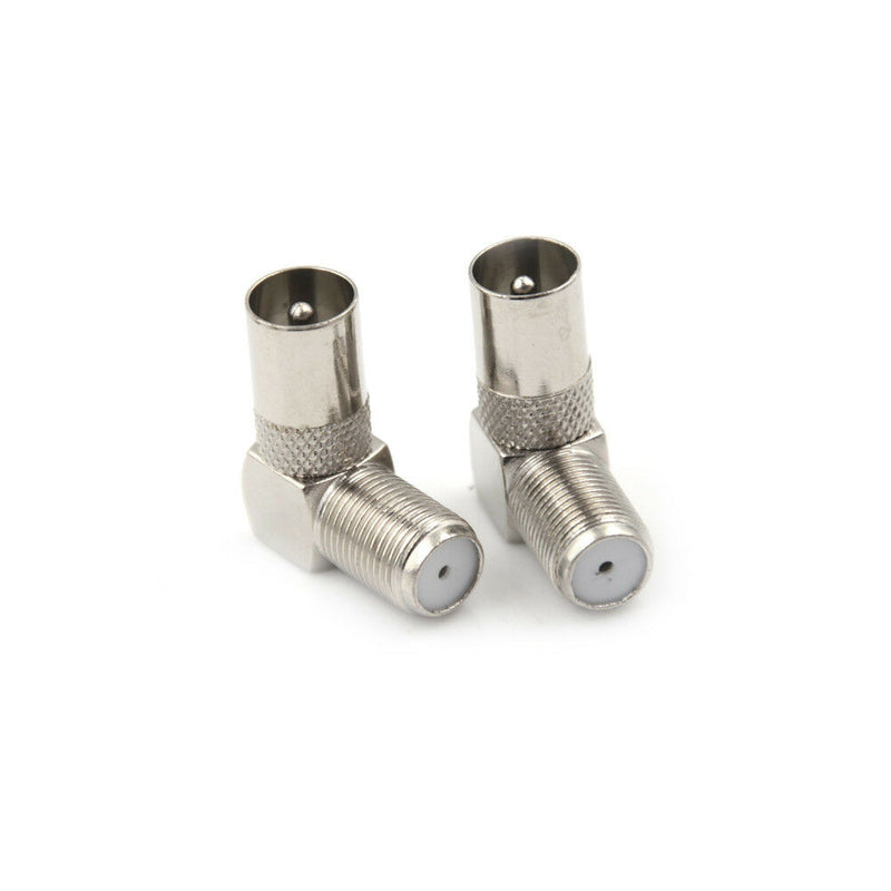 5PCS Right Angle TV Aerial F Connector Adapter RF Coaxial TV Cable Male  Z