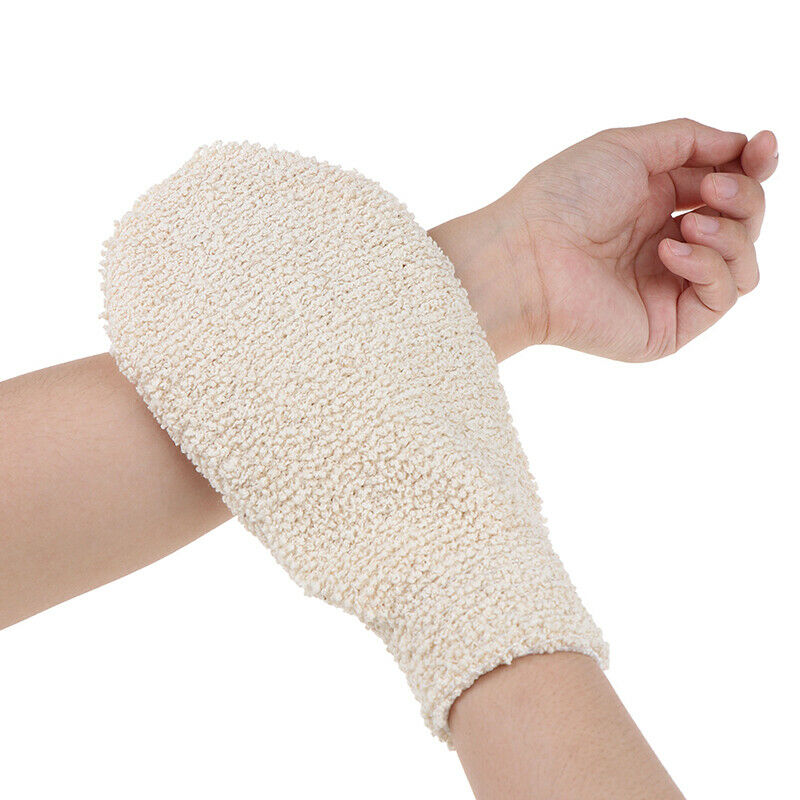 1XBath Gloves Exfoliating Wash Foam Massage Scrubber Hemp Cleaning Towel Spon zq