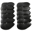 12pcs PU Golf Club Head Covers Slightly Thick Golf Club Iron Covers Black, Fit