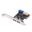 PCI express USB 3.0 2 ports front panel with control card adapter 4 Pin&20 pi lj