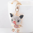 Exquisite Cute Pig Pendant Keychain Crystal Rhinestone Car Key Chain Champa