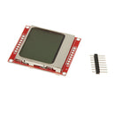 Metal 84x48 LCD Module Red LED Background Display Adapter Board For Nokia 5110