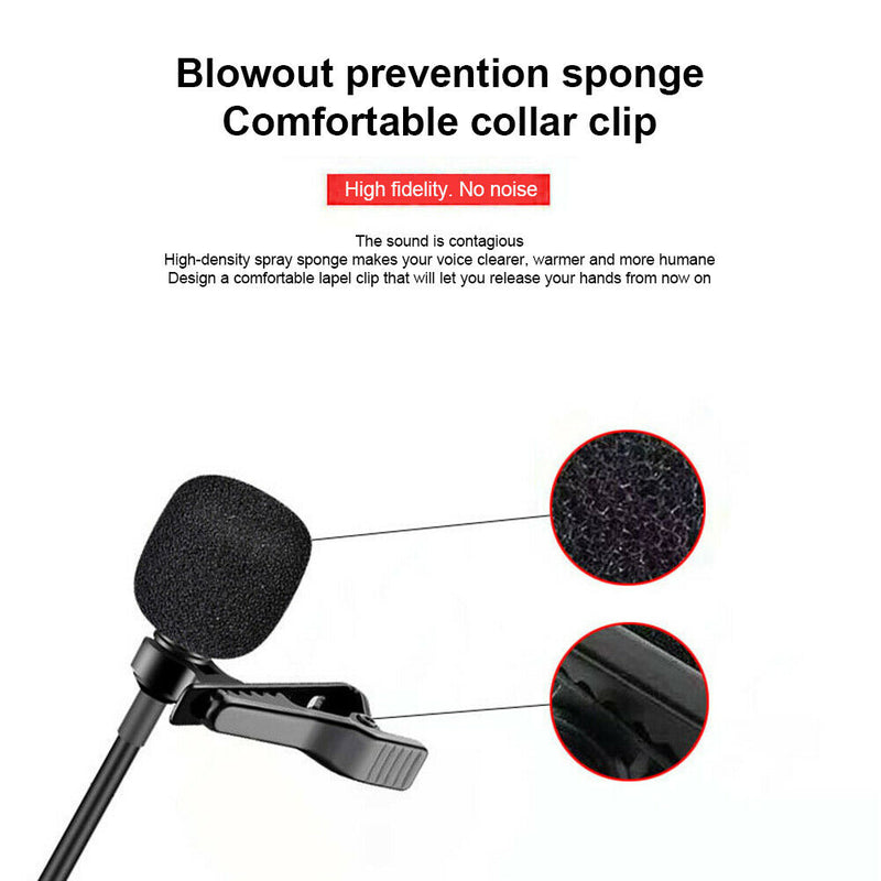 Lavalier Condenser Microphone Windproof Type-C Interface Gift With Usb Adapter