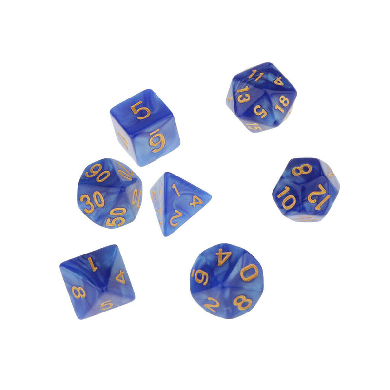 14 Pieces Acrylic Polyhedral Digital Dices Die for Party Casino Pub Card Game