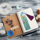 5D Diamond Painting Leather Shiny Peacock Bookmark For DIY Craft w/ Tassel Gifts