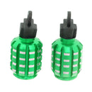 2pcs  Shape Tire Tyre Valve Dust Caps for Car Motorcycle Bike -Green