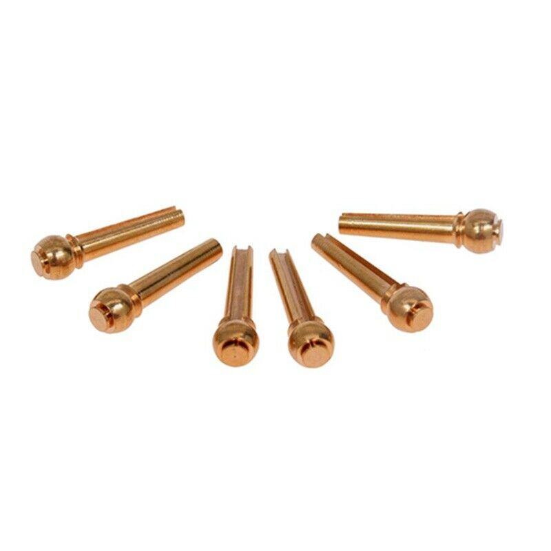 6Pcs Brass Bridge Pins for Acoustic Guitar - Golden