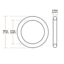 Silicone O-Ring, 28Mm Outside Diameter, 21Mm Inner Diameter, 3.5Mm Width, S