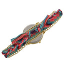 Multicolor elephant watch Quartz watch braided bracelet (red)