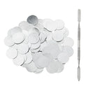 Magideal 100Pcs Metal Stickers Tin Pans For  Makeup Palettes Sptula