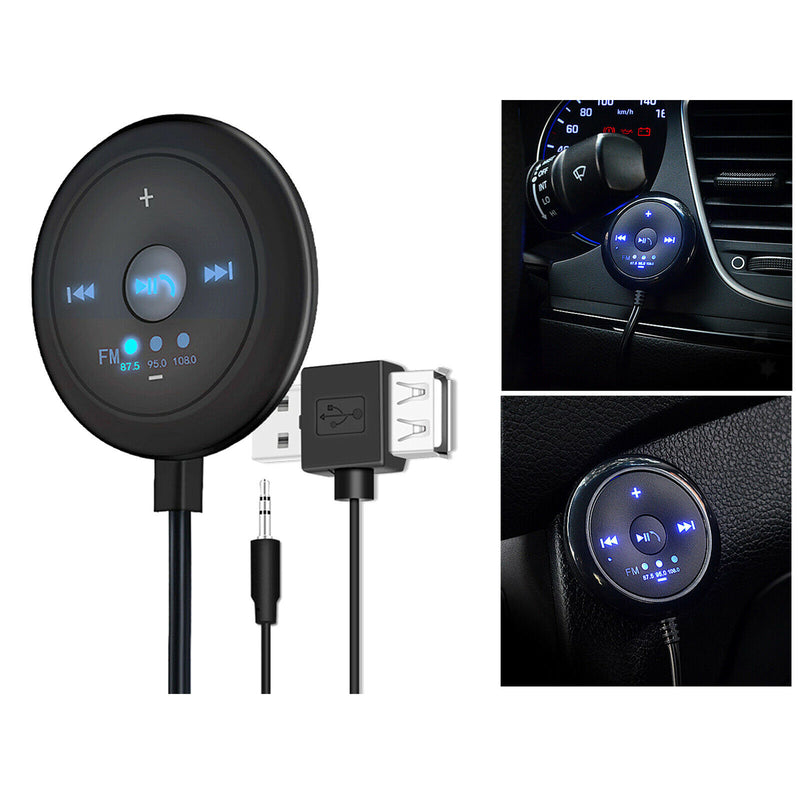 2 in 1 Car Bluetooth 5.0 Player 500mAh FM AUX Transmitter 5V Input for Tablet