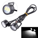 2Pcs 12V Motorcycle Rearview Mirror Decor Eagle Eye 3 LED Conatant Bright BlJ Kw