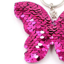 Girl Lovely Cartoon Butterfly Shape Keychain Sequins Key Ring Pendant Rose  Y4Y3