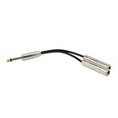 1/4'' 6.35mm Mono Plug / Male to Dual 1/4'' 6.35mm Jack /Female Splitter Adapter