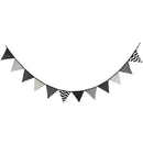 12 Flags 3.2m Black White Cotton Party Wedding Pennant Bunting Banner Decor